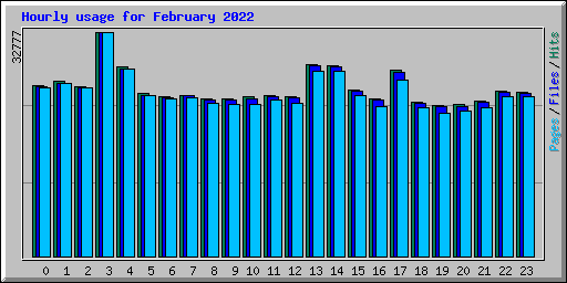 Hourly usage for February 2022